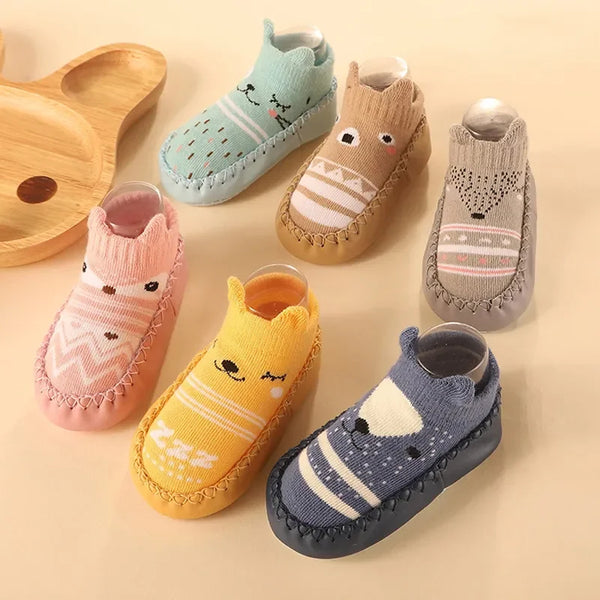 Rutschfeste Babysocken mit Gummisohlen für Mädchen und Jungen