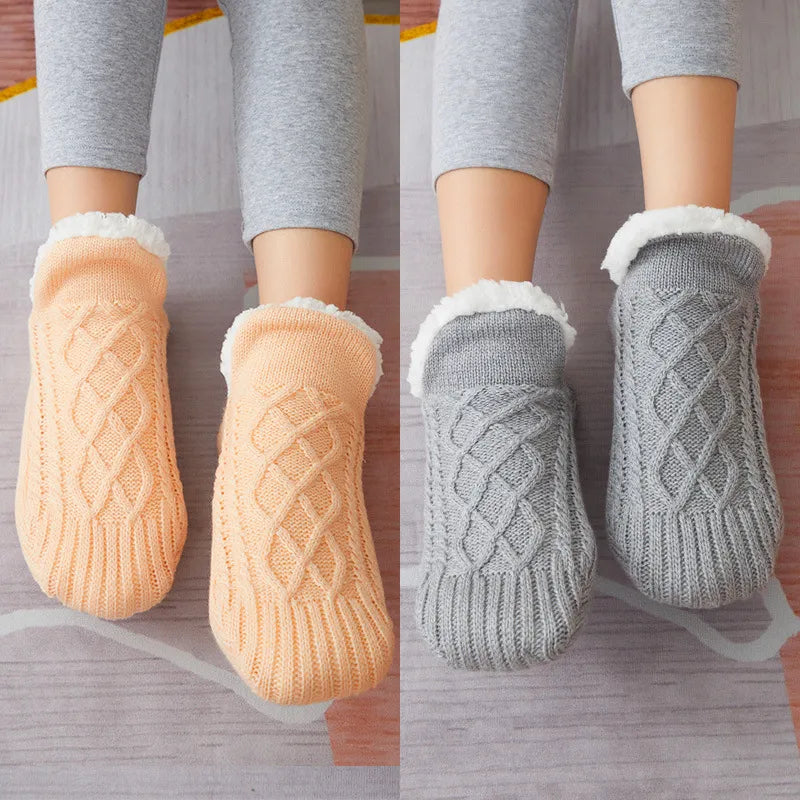 Winter Woolen Socks Women Thicken Warm Home Bedroom Socks Slippers Men Non- slip Foot Warmer Snow Socks Calcetines Mujer - CJdropshipping